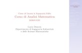Corso di Analisi Matematica - UNIVPM€¦ · Analisi Matematica Lucio Demeio - DIISM Outline Retta tangente e derivata Algebra delle derivate Derivate delle funzioni elementari Esempi