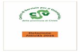 Relazione Attività 2016 - CSV Chieti · In linea di continuità con i progetti SVE realizzati negli anni precedenti, nel 2016 il CSV ha svolto n. 3 progetti per ospitare a Chieti