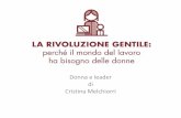 Donna e leader di Cristina Melchiorri - Este€¦ · lo scenario in cui oggi ci muoviamo implica . un cambiamento delle prospettive . e una modifica delle griglie di analisi. E’