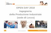 IPI open day milano 2018 - Politecnico di Milano · 2018-08-11 · organizzare e gestire , fin dalle prime fasi di progettazione , per giungere alla gestione , passando per l’ottimizzazione