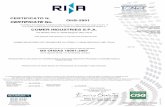 CERTIFICATO N. OHS-2891 CERTIFICATE No. COMER BS OHSAS 18001:2007 PRODUCTION OF GEAR BOXES BY PROCESSES