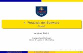 Cosa? Andrea Polinipolini/downloads/SE0809/IdS_04.pdf · Requisiti del Software 12 / 35. Categorizzazione dei Requisiti Requisiti non funzionali classiﬁcazione Si riferiscono a