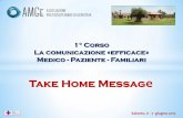 1° Corso La comunicazione «efficace» Medico - Paziente ...€¦ · 1° Corso La comunicazione «efficace» Medico - Paziente - Familiari Salento, 6 - 7 giugno 2015 Take Home Message