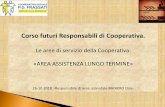 Corso futuri Responsabili di Cooperativa. · 2018-10-26 · Normate dalla Regione Piemonte con D.G.R. 38-16335 del 29 giugno 1992 garantire una qualità assistenziale sufficiente