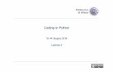 Codingin’Python - Politecnico di Milanodinitto.faculty.polimi.it/wp-content/uploads/Lezione4.pdf · Codingin’Python 10.14Giugno2018 Lezione’4. PROGRAMMAZIONEAEVENTI. ... In