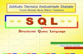 S Q L · 2018-11-18 · Il linguaggio SQL utilizza i caratteri alfabetici, le cifre decimali, gli operatori aritmetici e di confronto (+ - / * = < >) più altri caratteri che