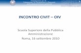INCONTRO CIVIT OIV - SNA ITsna.gov.it/ · INCONTRO CIVIT –OIV Scuola Superiore della Pubblica Amministrazione Roma, 16 settembre 2010 1