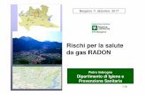 Rischi per la salute da gas RADON...fumo: ragione per cui, le azioni di riduzione del rischio di esposizione ... Bergamo, 21 settembre 2016 RADIAZIONI IONIZZANTI Prevenzione da Esposizioni