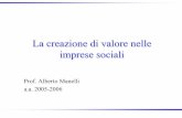 La creazione di valore nelle imprese sociali 2005-2006/Finanza azien… · La creazione di valore nelle imprese sociali Prof. Alberto Manelli a.a. 2005-2006. 2 ... alla valutazione