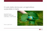 Il ruolo della donna per un’agricoltura sostenibile in Italia · 2014-04-07 · Colomba L. Sermoneta. Roma 1 aprile 2014 “[…] che soddisfa i bisogni delle generazioni presenti,