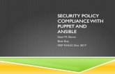 SECURITY POLICY COMPLIANCE WITH PUPPET AND ANSIBLEpeople.redhat.com/mskinner/rhug/q4.2017/BBY-security_compliance.… · SOLUTION: ANSIBLE Goal with each run is to have all green