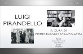 LUIGI PIRANDELLO - dannunzio-fabiani.it · La vita • Luigi Pirandello nacque nel 1867 presso Girgenti (poi Agrigento). Nel '93 scrisse il suo primo romanzo, L'esclusa. Nel 1903