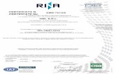 CERTIFICATO N. EMS-7513/S CERTIFICATE No. · ISO 14001:2015 E AL REGOLAMENTO TECNICO ACCREDIA RT-09, APPLICABILE IN ITALIA 18.01.2019 10.10.2019 CISQ è la Federazione Italiana di