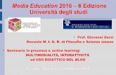 Media Education 2016 – II Edizione Università degli studi · Media Education – A. a. 2015 / 2016 Università degli studi Competenze chiave per l'apprendimento permanente - Raccomandazione