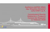 2020 02 11 ANAS audizione - Presentazione SITAF · 2020-02-11 · Audizione dell’AD ANAS Ing. Massimo Simonini sulla SITAF S.p.A. Commissioni Riunite Ambiente e Trasporti Camera