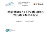 Innovazione nel servizio idrico: mercato e tecnologie · SmartH2O: an ICT platform to leverage on Social Computing for the efficient management of Water Consumption Gestione dei fanghi