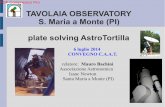 TAVOLAIA OBSERVATORY S. Maria a Monte (PI) plate solving … · 2014-07-15 · PLATE SOLVING ASTRO TORTILLA PDF Compressor Pro. PLATE SOLVING ASTROTORTILLA anche su campi non stellari