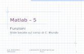 Matlab – 5 - UNISAlibeccio.di.unisa.it/LabInf2010/Matlab 5.pdf · Matlab – 5 Funzioni Slide basate sul corso di C. Blundo. Funzioni Le funzioni sono utili quando occorre ripetere