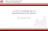 La CTU contabile per la quantificazione del danno Materiale... · La CTU contabile per la quantificazione del danno Roma 23-05-2018 Dott. Gabriele La Licata