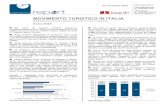 MOVIMENTO TURISTICO IN ITALIA . 2015 MOVIMENTO TURISTICO IN ITALIA DIMENSIONI E CARATTERISTICHE DEI FLUSSI TURISTICI Anno 2015 Nel 2015 gli esercizi ricettivi registrano complessivamente