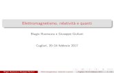 Elettromagnetismo, relatività e quantiElettromagnetismo,relativit`aequanti BiagioBuonauraeGiuseppeGiuliani Cagliari,20–24febbraio2017 BiagioBuonaura eGiuseppeGiuliani Elettromagnetismo,relativit`a