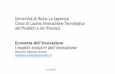 Università di Roma La Sapienza Corso di Laurea …...strutturale (rapporto tra innovazione e concentrazione dell industria) di evoluzione strutturale (formazione di nuovi settori