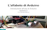 Prof. Michele Maffucci L'alfabeto di Arduino · in italiano: ambiente di sviluppo integrato per la realizzazione di programmi. Software Arduino CC-BY-SA. Prof. Michele Maffucci L’alfabeto
