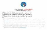 CALENDARI ESORDIENTI AUTUNNO 2019 Milano E7 Esordienti ... · N7 Esordienti Misti da girone 28 a girone 29 NOTE: 1) Scelta campo “INDISTINTO”: NON viene riportato sul Comunicato