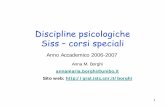 Discipline psicologiche Siss – corsi specialilaral.istc.cnr.it/borghi/SISS1-2006-07-appr.pdf · Conoscenze intuitive: coerenti, corrispondenti a modelli mentali. Ad essi sottostanno: