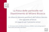 La fisica delle particelle nel Dipartimento di Milano Bicocca · 2 La fisica delle particelle elementari in Bicocca • Raccoglie uno dei gruppi più numerosi all’interno del Dipartimento
