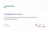 L’ECONOMIA POST COVID-19...05-lug World Europe Italy Piemonte 9% 2,5% Fonte: elaborazioni Prometeia dati Google Mobility VAR % VISITE LUOGHI RESIDENZIALI RISPETTO ALLA MEDIA DI GENNAIO