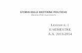 STORIA DELLE DOTTRINE POLITICHE - uniroma1.it · STORIA DELLE DOTTRINE POLITICHE Docente Prof. Scuccimarra . Lezione n. 1 . II SEMESTRE . A.A. 2013-2014