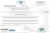 CERTIFICATO N. EMS-4/S CERTIFICATE No. - Marelli Motori EMS-4/S MARELLI MOTORI S.P.A. VIA SABBIONARA 1 36071 Arzignano (VI) ITALIA ... The validity of this certificate is dependent