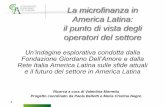 La microfinanza in America Latina: il punto di vista degli ......America Latina: il punto di vista degli operatori del settore Un’indagine esplorativa condotta dalla ... quella realizzata