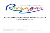 Programma annuale delle attivitأ  turistiche 2020 Programma annuale delle attivitأ  turistiche 2020
