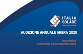 20200722 Audizione Annuale ARERA ITALIASOLARE · Impianti esistenti: 33’000 Euro/MW/anno Impianti nuovi: 75’000 Euro/MW/anno (per 15 anni) In entrambi i casi: zero sconto in fase