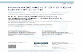 MANAGEMENT SYSTEM CERTIFICATE · 2018-07-17 · MANAGEMENT SYSTEM CERTIFICATE ... 30 maggio 2018 - 30 maggio 2021 Si certifica che il sistema di gestione di/This is to certify that