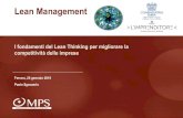 I fondamenti del Lean Thinking per migliorare la competitività … · 2019-02-10 · Il Lean Management non punta solo alla riduzione dei costi, ma agisce "contemporaneamente" su