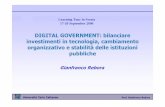 DIGITAL GOVERNMENT: bilanciare investimenti in tecnologia, …gianfrancorebora.org/wp-content/uploads/2008/04/relazio... · 2015-02-21 · Crisi e conflitti organizzativi + Analisi