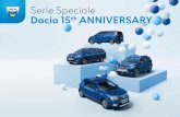 Serie Speciale Dacia 15th ANNIVERSARY...Serie Speciale Duster 15th ANNIVERSARY Tieniti pronto a vivere nuove avventure con Duster nella sua nuova versione realizzata in esclusiva per