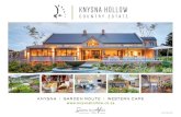 KNYSNA I GARDEN ROUTE WESTERN CAPEI €¦ · KNYSNA I GARDEN ROUTE Knysna Hollow Country Estate is set on a secluded Country Estate just 5 minutes from the centre of Knysna, a quaint