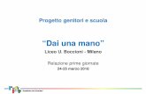 “Dai una mano”€¦ · Comitato dei Genitori Progetto genitori e scuola “Dai una mano” Liceo U. Boccioni - Milano Relazione prime giornate 24-25 marzo 2018