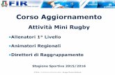 Corso Aggiornamento€¦ · Nel presente Regolamento di Gioco sono descritte tutte le modifiche alle Regole di Gioco della World Rugby “RUGBY UNION” distinte per tutte le CATEGORIE