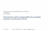 Valutazione della sostenibilità dei progetti tramite il protocollo ITACA · 2015-01-19 · ITACA come possibile riferimento nell’ambito delle Linee Guida nazionali per la certificazione