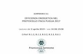 Presentazione standard di PowerPoint 2019...PROTOCOLLO ITACA PUGLIA 2017 Lezione del 2 aprile 2019 – ore 16:30-19:00 Criteri B.1.2, B.1.3, B.3.2, B.3.3, B.6.1 Francesco Iannone Energia,