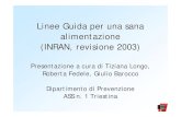 Linee Guida per una sana alimentazione (INRAN, revisione 2003)...Linee Guida per una sana alimentazione (INRAN, revisione 2003) Presentazione a cura di Tiziana Longo, Roberta Fedele,