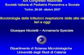 Microbiologia delle Infezioni respiratorie delle alte vie ... · Aspergillus spp. Mucor Scedosporium Feoifomiceti Caratteristiche dell’ospite immunocompromesso immunocompromesso