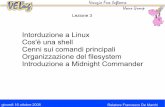 Intorduzione a Linux Cos'è una shell Cenni sui comandi ... · Cenni sui comandi principali – Esercizi Posizionatevi nella cartella principale dell'utente. Create una directory