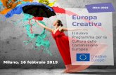 Milano PD Cultura creativa [modalit compatibilit ]) · Il Programma Europa Creativa viene promosso da: Commissione europea, DG istruzione, Cultura Multilinguismo e Giovani La gestione