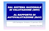 USR Sardegna, Oristano 13 gennaio 2015 Damiano Previtali · Damiano Previtali . Una PREMESSA necessaria: LBS 1. gli ORIENTAMENTI generali del SNV 3. la SEQUENZA del procedimento 2.